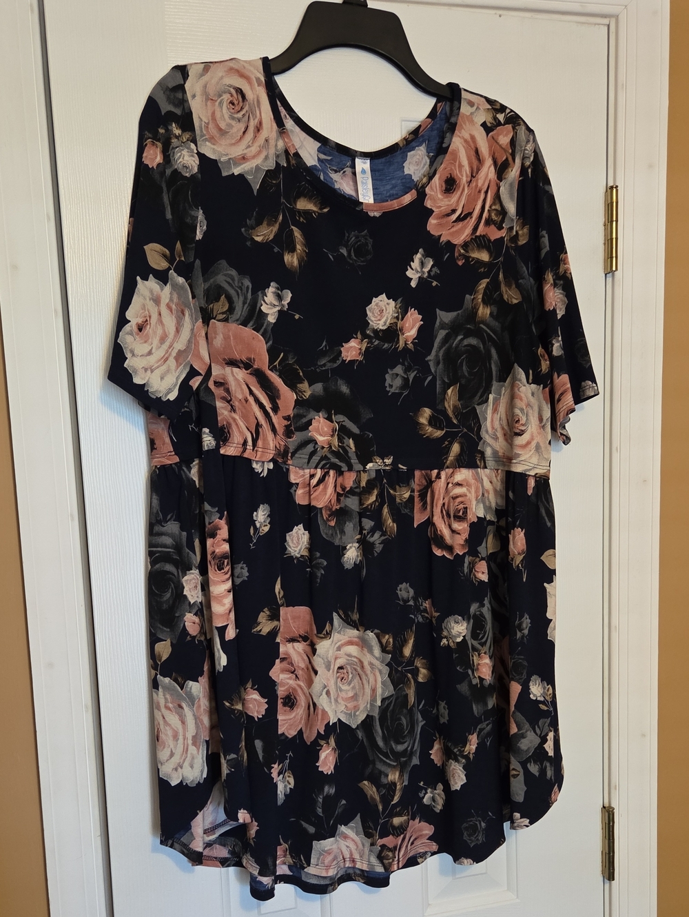 Paisley Grace Floral Navy & Blush Floral Babydoll Top